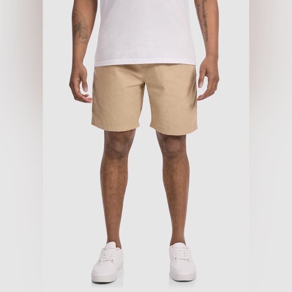 Linen Blend Shorts - Color: Wheat